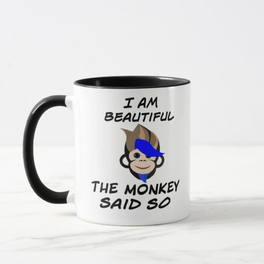 Punk Monkey I am beautiful the monkey said so Mug Mok (Links)