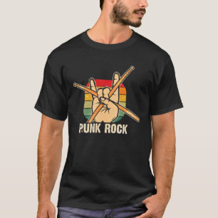 Punk Muziek Retro Punk Rock Drums Percussionisten T-shirt