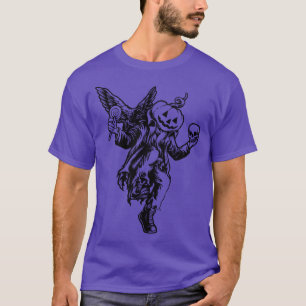 Punk O lantaarn dansen Halloween pompoen met kraai T-shirt
