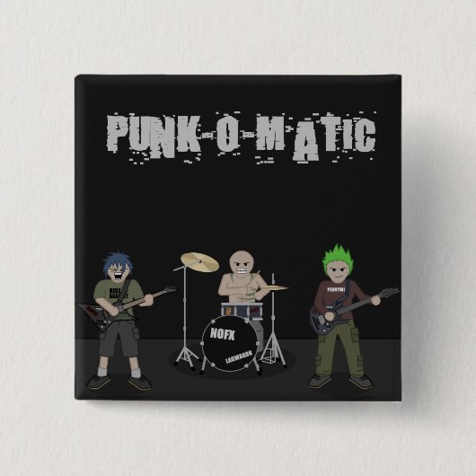 Punk-o-Matic 1 Vierkante Button 5,1 Cm (Voorkant)