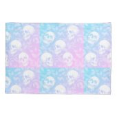 Punk ombre roze & blauwe gotische schedels Hallowe Kussensloop (Achterkant)