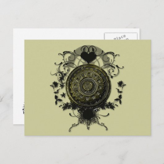 Punk ontwerp van stoomcog briefkaart (Voorkant / Achterkant)