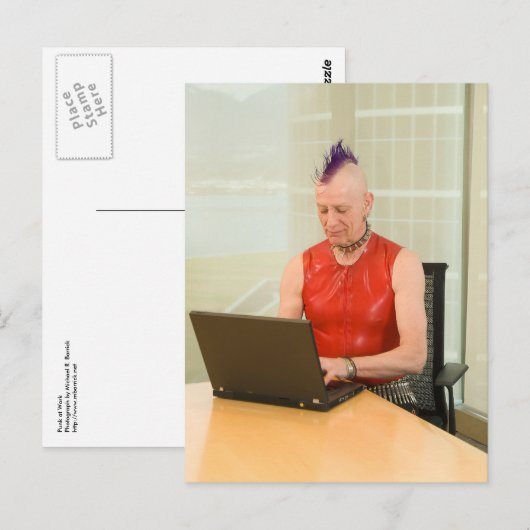Punk op het werk briefkaart (Voorkant / Achterkant)