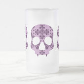 Punk paarse Damask Fanged Skull Beer mok (Center)