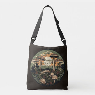 Punk paddenstoelenbos crossbody tas