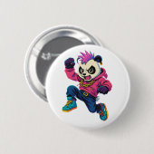 Punk Panda Kracht Ronde Button 5,7 Cm (Voorkant /achterkant)
