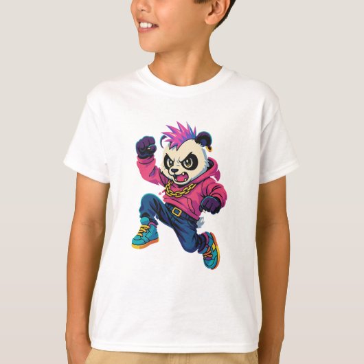 Punk Panda Kracht T-shirt (Voorkant)