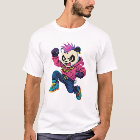 Punk Panda Kracht T-shirt (Voorkant)