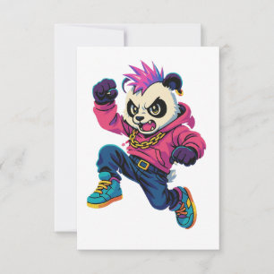 Punk Panda Power Bedankkaart