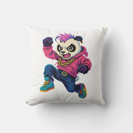 Punk Panda Power Kussen (Voorkant)
