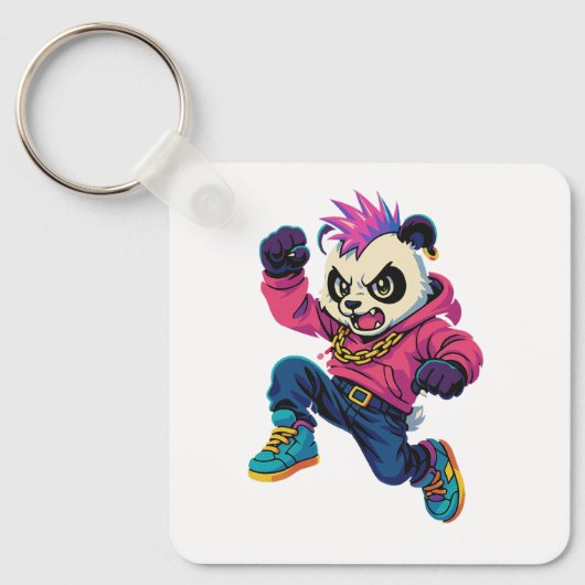 Punk Panda Power Sleutelhanger (Voorkant)