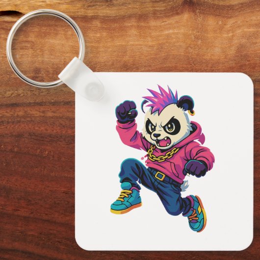 Punk Panda Power Sleutelhanger (Voorkant)