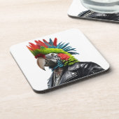 Punk papegaai bier onderzetter (Linkerzijde)