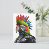 Punk papegaai briefkaart (Staand voorkant)