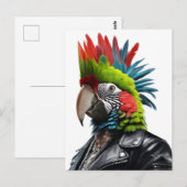 Punk papegaai briefkaart (Voorkant / Achterkant)