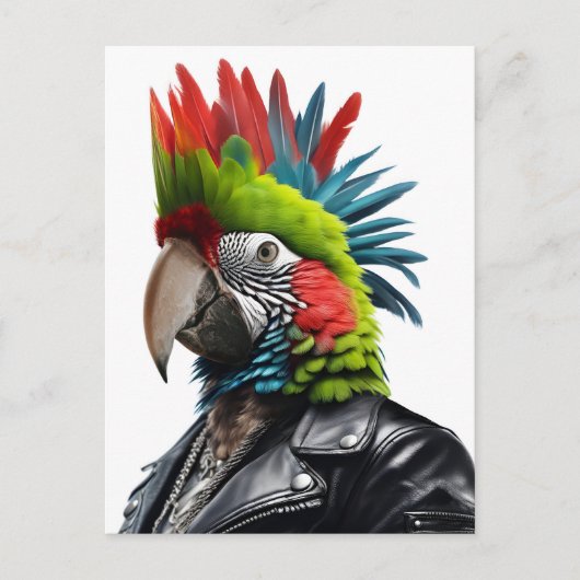Punk papegaai briefkaart (Voorkant)