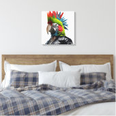 Punk papegaai canvas afdruk (Insitu (Slaapkamer))