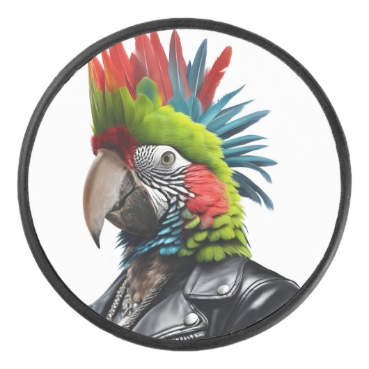 Punk papegaai hockey puck (Voorkant)
