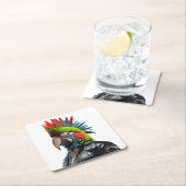 Punk papegaai kartonnen onderzetters (Insitu)