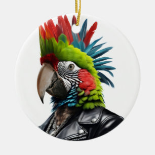 Punk papegaai keramisch ornament