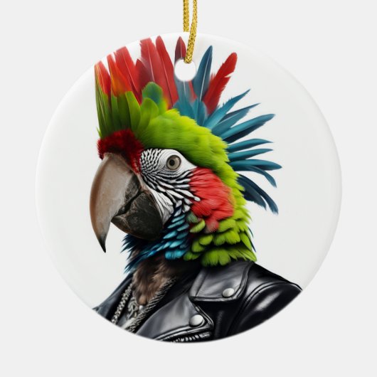 Punk papegaai keramisch ornament (Voorkant)