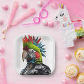 Punk papegaai papieren bordje (Feest)