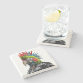 Punk papegaai stenen onderzetter (Zijkant)