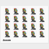 Punk papegaai vierkante sticker (Vel)