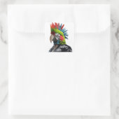 Punk papegaai vierkante sticker (Tas)
