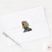 Punk papegaai vierkante sticker (Envelop)