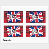 Punk parelhoen rechthoekige sticker (Vel)