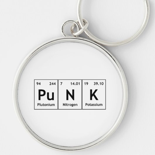 punk Periodieke Tabel Element Word Chemicaliënsymb Sleutelhanger (Voorkant)