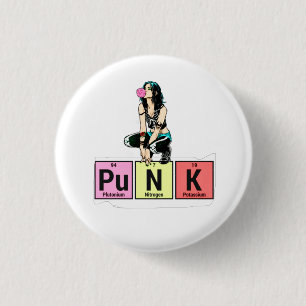 Punk periodieke tabel ronde button 3,2 cm