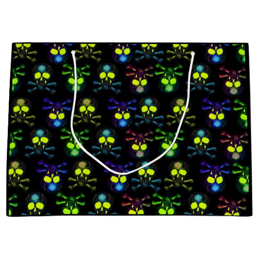 Punk Pirate Ghost Skulls - Cobalt Nachtmerrie Blau Groot Cadeauzakje (Voorkant)