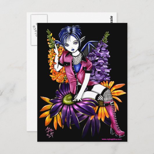Punk Pixie Gothic Flower Faerie Fantasy Briefkaart (Voorkant / Achterkant)