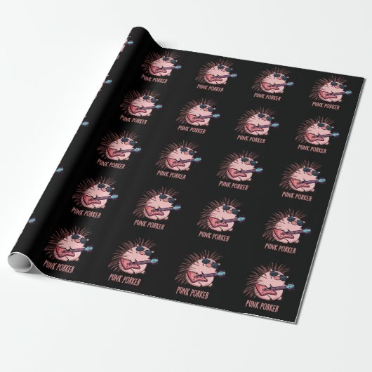 Punk Porker Funny Punk Rocker Pig Donk BG Cadeaupapier (Uitgerold)