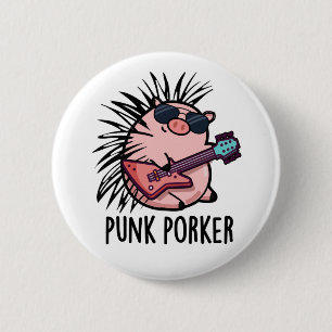 Punk Porker Grappige Punk Rocker Pig Pun Ronde Button 5,7 Cm