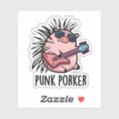 Punk Porker Grappige Punk Rocker Pig Pun Sticker (Vel)