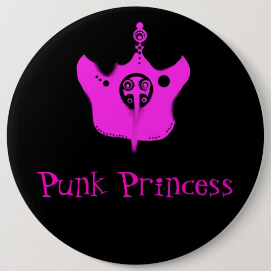 Punk Prinses Knop Ronde Button 6,0 Cm (Voorkant)