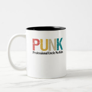 Punk Professionele Oom Geen Kinderen Funny Oom Gif Tweekleurige Koffiemok