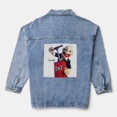 punk puppet with TNT plunger Denim Jacket (Achterkant)