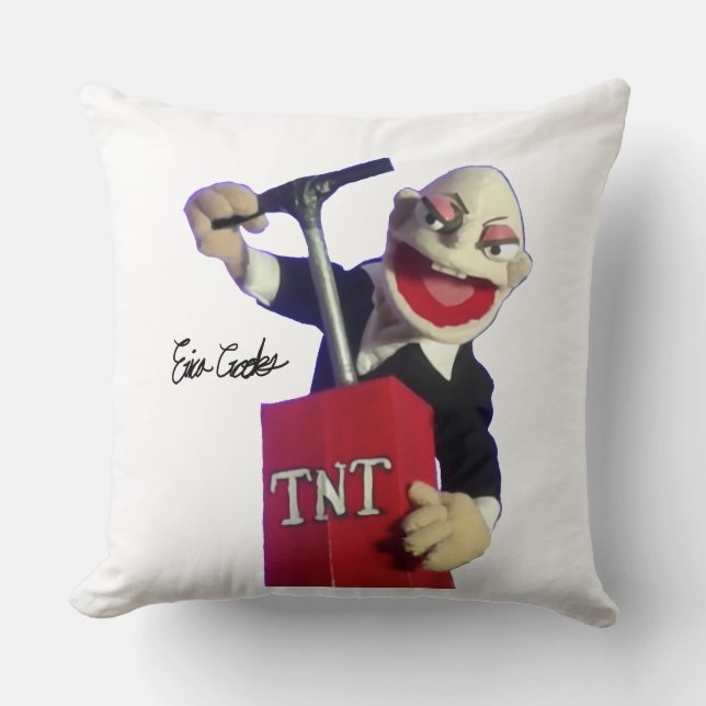 punk puppet with tnt plunger kussen (Voorkant)