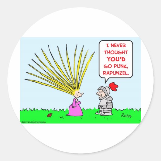 punk rapunzel haar ronde sticker (Voorkant)