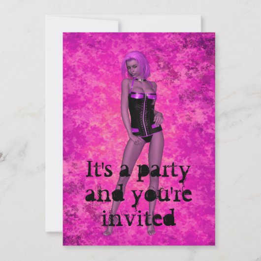 Punk rave fantasy vrouw kaart (Voorkant)