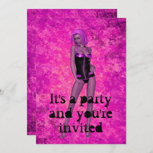 Punk rave fantasy vrouw kaart (Voorkant / Achterkant)