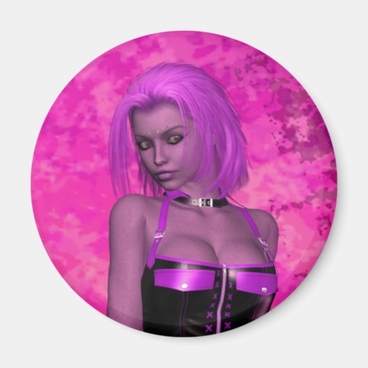 Punk rave fantasy vrouw magneet (Voorkant)