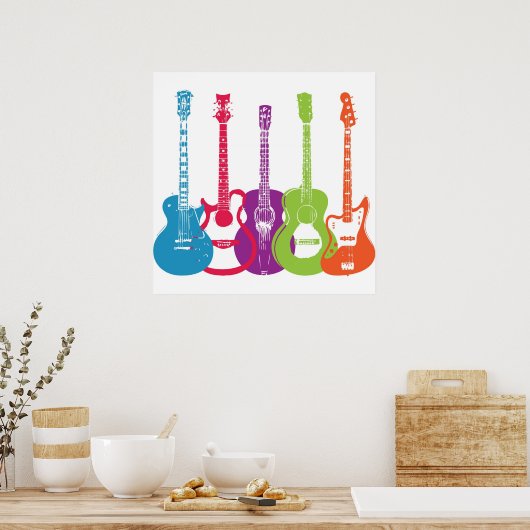  Punk Retrogitaren Poster (Keuken)