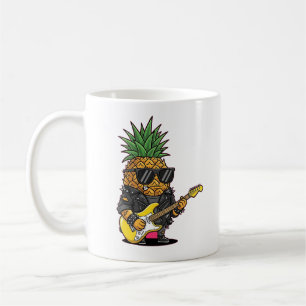 Punk Rock Ananas Cartoon – Funky Fruit Koffiemok