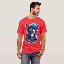 PUNK ROCK-BOSTON TERRIER BLAUW 6 T-SHIRT