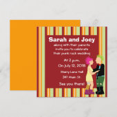 Punk Rock Bruid en Bruidegom Huwelijksuitnodiginge Kaart (Voorkant / Achterkant)